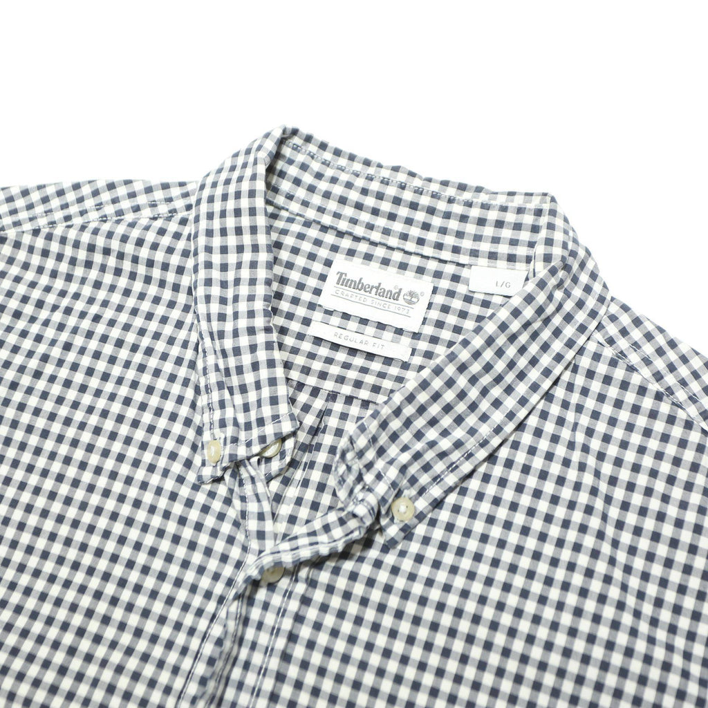 TIMBERLAND Mens Blue & White Check Shirt L Casual Button-Down Long Sleeve Cotton