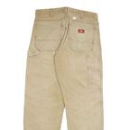 DICKIES Mens Regular Beige Cotton Blend Zip Trousers W32 L31 Workwear Carpenter
