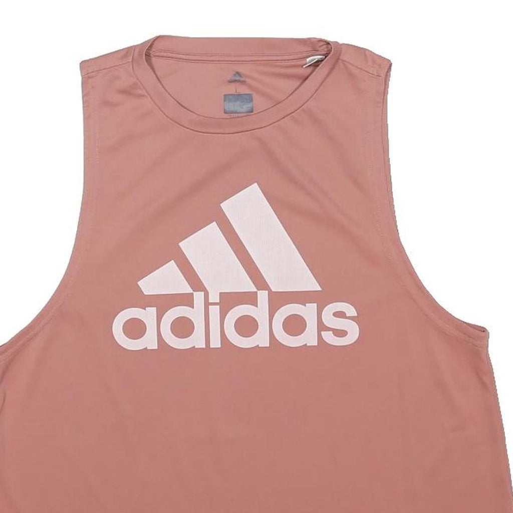 ADIDAS Womens Pink Sleeveless T-Shirt L Crew Neck Polyester Blend Sports Vest