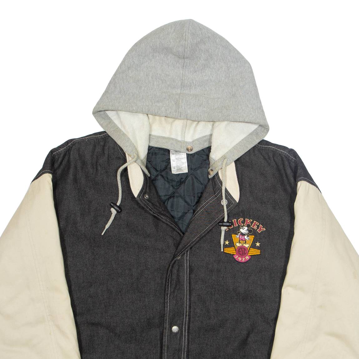 DISNEY Mens Bomber Jacket Black Hooded XL