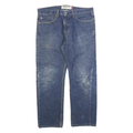 LEVI'S 505 Mens Blue Cotton Regular Straight Denim Jeans W34 L30 Classic Zip