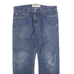 LEVI'S 505 Mens Blue Cotton Regular Straight Denim Jeans W34 L30 Classic Zip