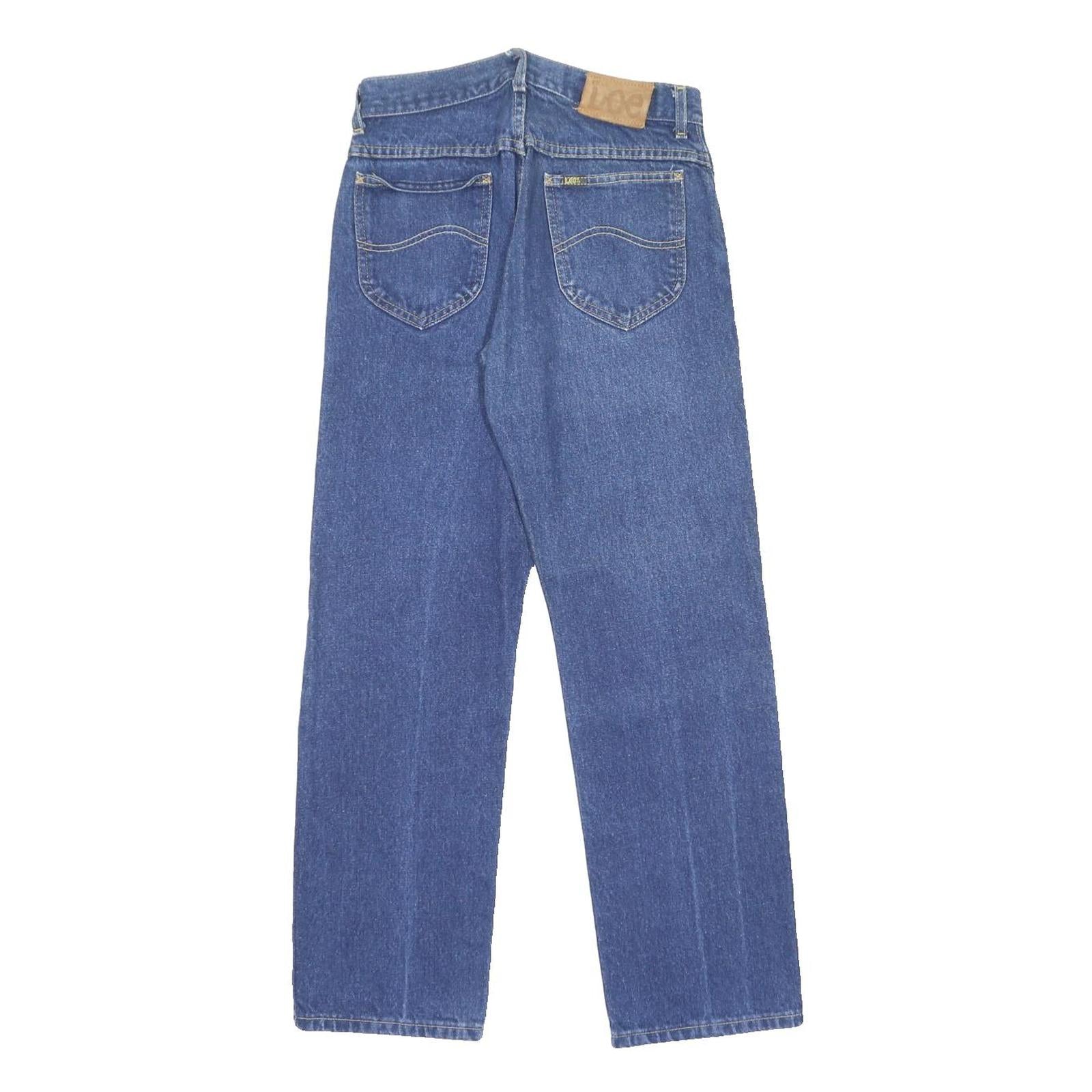 LEE Mens Classic Blue Denim Straight Leg Jeans W30 L30 Cotton Blend Zip