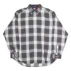 TOMMY HILFIGER Mens Blue Brown Check Shirt XL Button Down Collar Long Sleeve