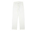 Mens White Regular Fit Straight Leg Denim Cotton Blend Jeans Button W28 L32