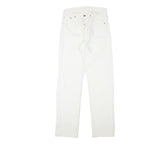 Mens White Regular Fit Straight Leg Denim Cotton Blend Jeans Button W28 L32