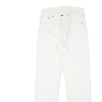 Mens White Regular Fit Straight Leg Denim Cotton Blend Jeans Button W28 L32