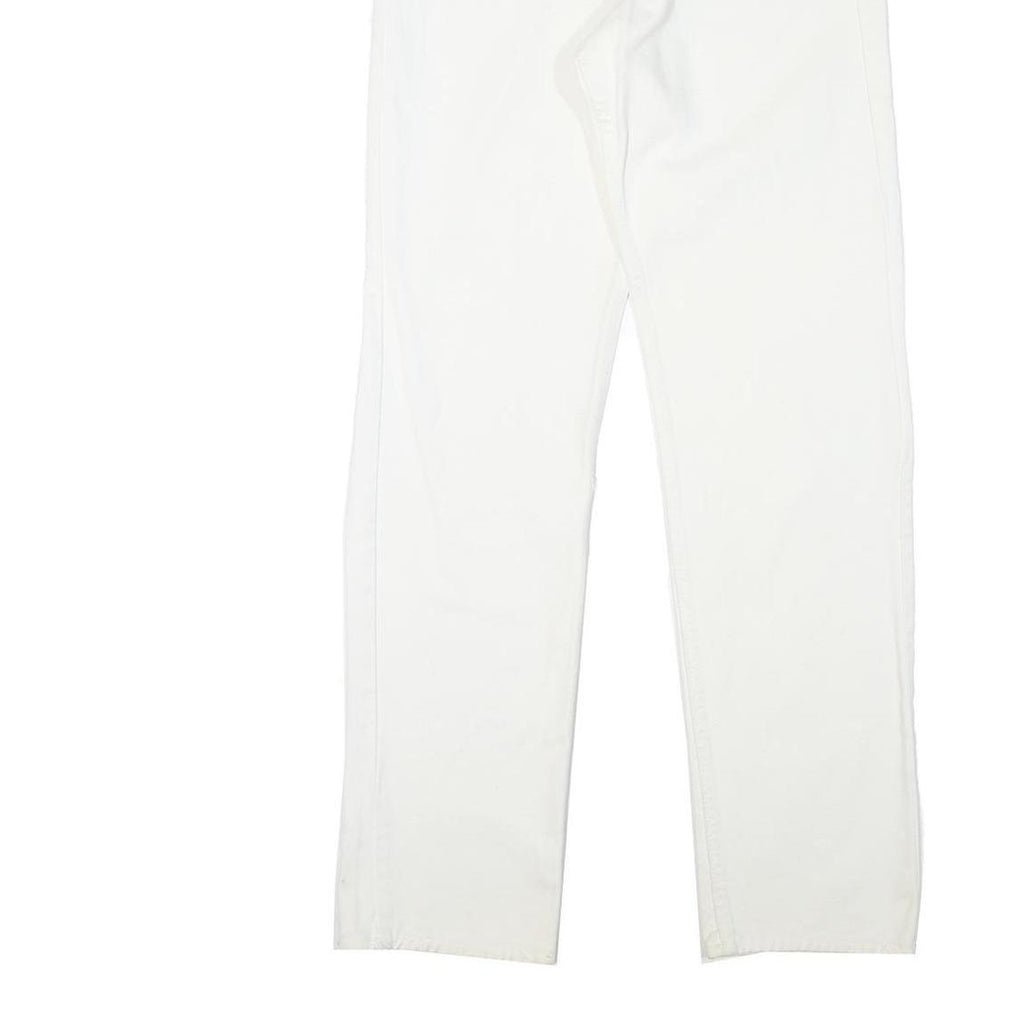 Mens White Regular Fit Straight Leg Denim Cotton Blend Jeans Button W28 L32