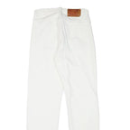 Mens White Regular Fit Straight Leg Denim Cotton Blend Jeans Button W28 L32