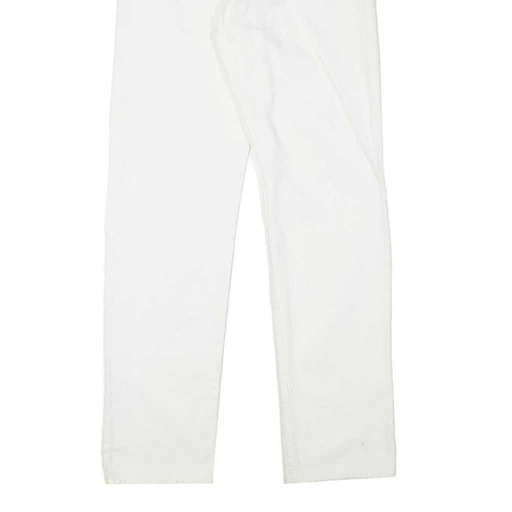 Mens White Regular Fit Straight Leg Denim Cotton Blend Jeans Button W28 L32
