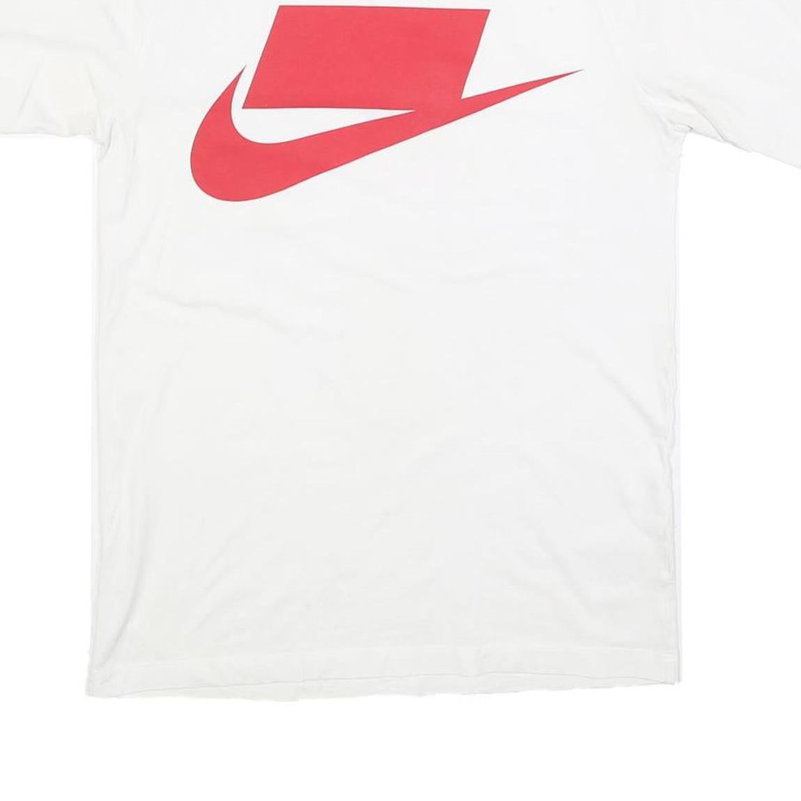 NIKE Mens White & Red Graphic T-Shirt S Short Sleeve Crew Neck Sportswear