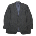 AL WEISS Mens Grey Wool Blazer Jacket L Woven Classic Button Closure