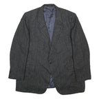 AL WEISS Mens Grey Wool Blazer Jacket L Woven Classic Button Closure