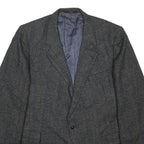 AL WEISS Mens Grey Wool Blazer Jacket L Woven Classic Button Closure