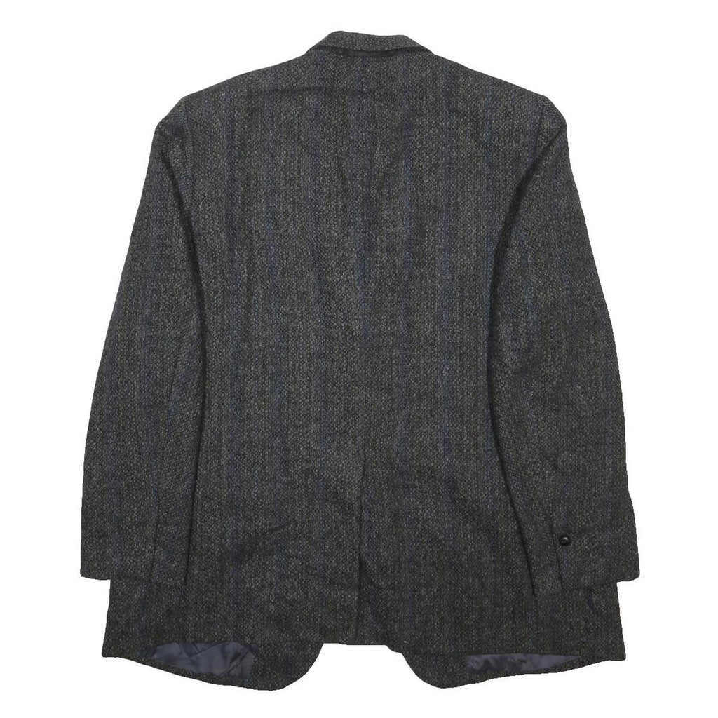 AL WEISS Mens Grey Wool Blazer Jacket L Woven Classic Button Closure