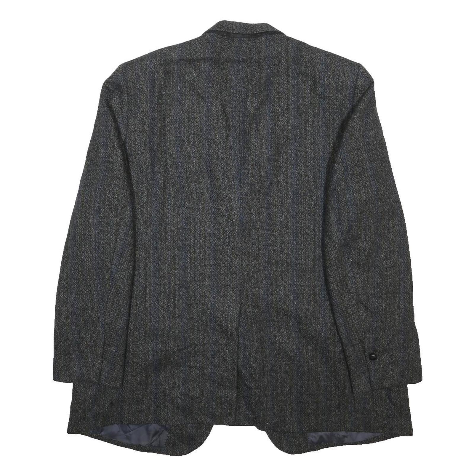 AL WEISS Mens Grey Wool Blazer Jacket L Woven Classic Button Closure