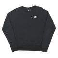 NIKE Mens Black Crew Neck S Cotton Blend Pullover Sweatshirt S Logo