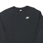 NIKE Mens Black Crew Neck S Cotton Blend Pullover Sweatshirt S Logo