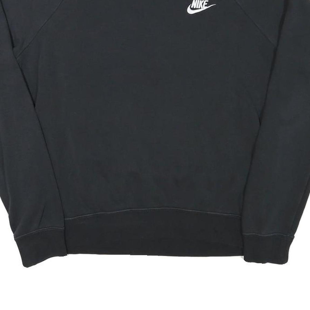NIKE Mens Black Crew Neck S Cotton Blend Pullover Sweatshirt S Logo