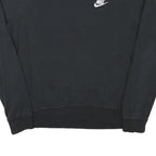 NIKE Mens Black Crew Neck S Cotton Blend Pullover Sweatshirt S Logo