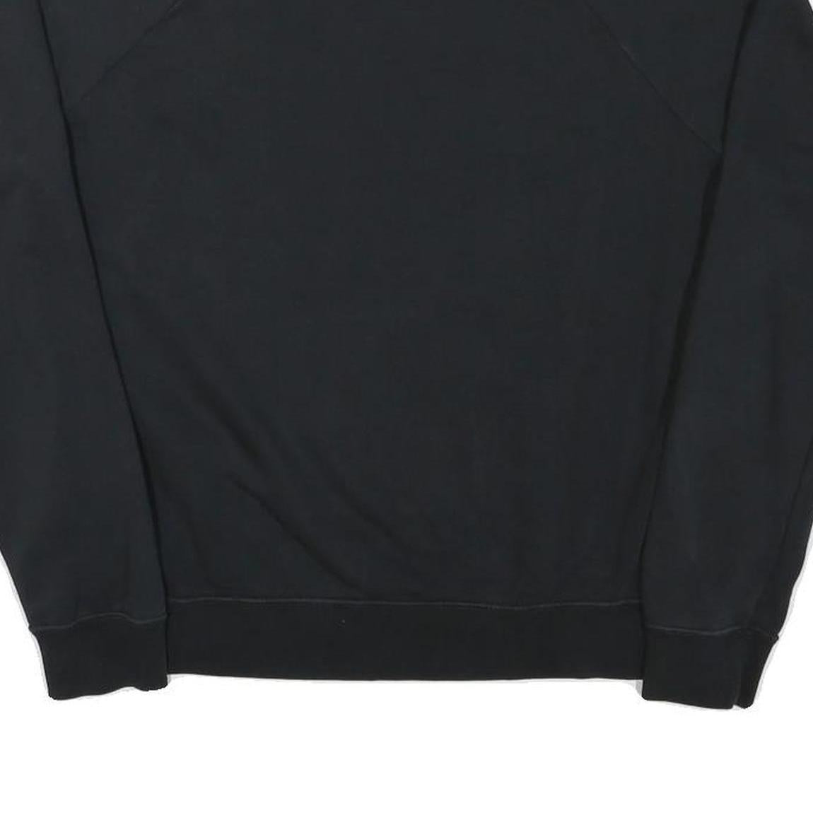 NIKE Mens Black Crew Neck S Cotton Blend Pullover Sweatshirt S Logo