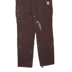 CARHARTT Mens Cotton Blend Brown Workwear Regular Fit Cargo Trousers W34 L33