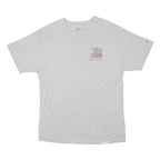 CHAMPION Mens Grey Graphic Print T-Shirt L Short Sleeve Crew Neck Casual Cotton