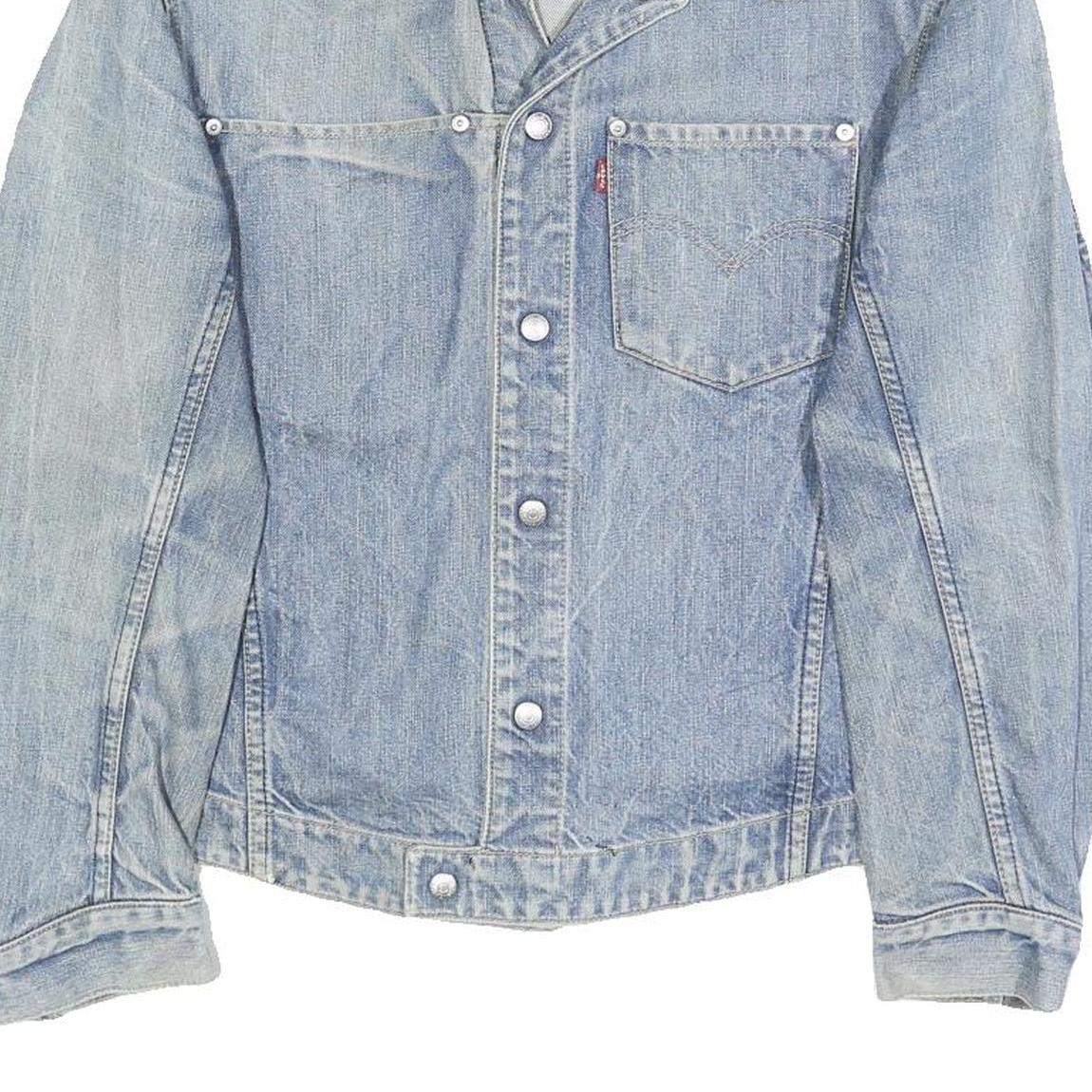 LEVI'S Mens Blue Cotton Denim Jacket S Woven Button Closure Classic Fit Casual