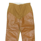 RED HEAD Mens Leather Brown Regular Trousers W36 L29 Contrast Panel Button