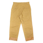 RED HEAD Mens Leather Brown Regular Trousers W36 L29 Contrast Panel Button