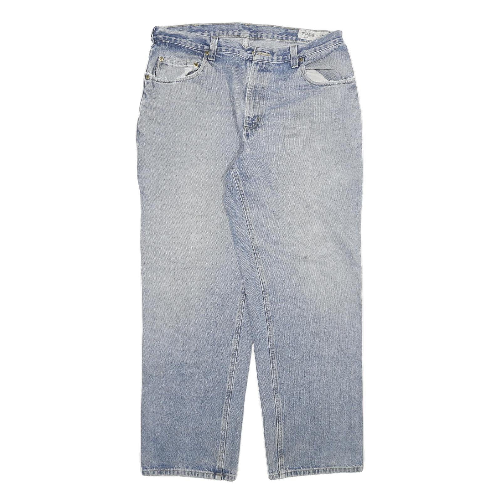 CARHARTT Mens Jeans Blue Relaxed Straight Denim Light W34 L29 Workwear Casual