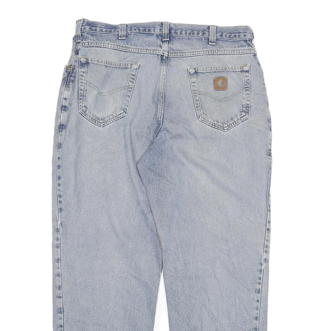 CARHARTT Mens Jeans Blue Relaxed Straight Denim Light W34 L29 Workwear Casual