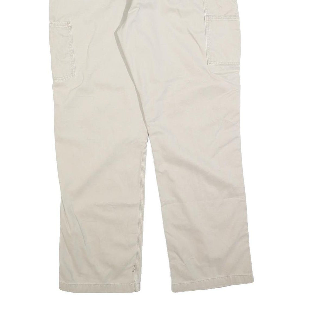 CARHARTT Mens Cotton Blend Beige Relaxed Straight Trousers W40 L32 Workwear