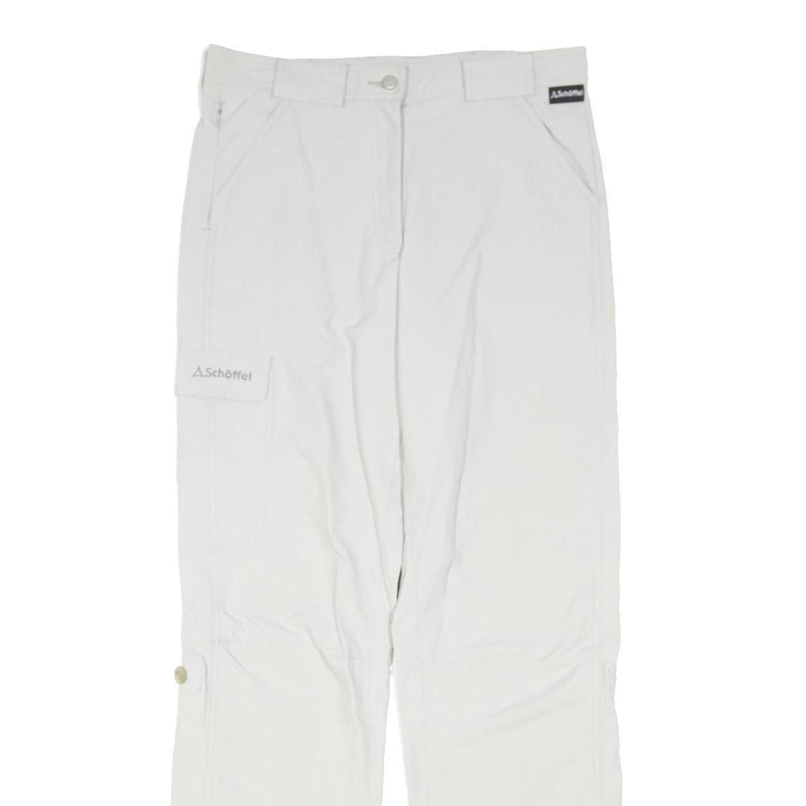 SCHOFFEL Womens Polyamide White Regular Fit Trousers W34 L34 Outdoor Comfort