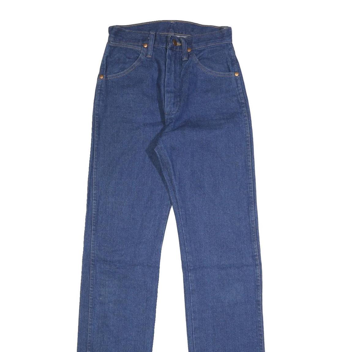 WRANGLER Womens Regular Fit Straight Blue Denim Jeans W24 L34 Classic Zip