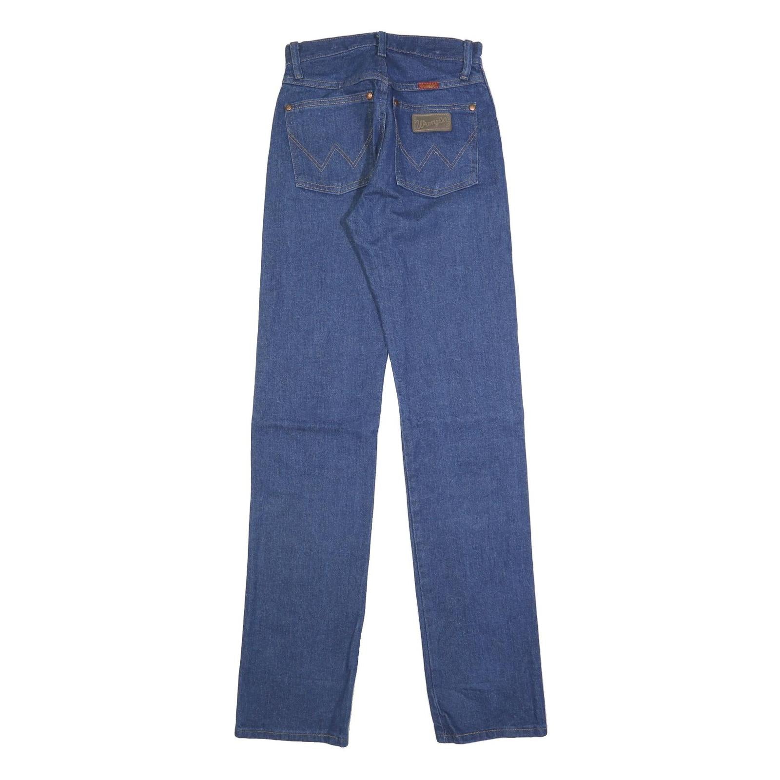 WRANGLER Womens Regular Fit Straight Blue Denim Jeans W24 L34 Classic Zip
