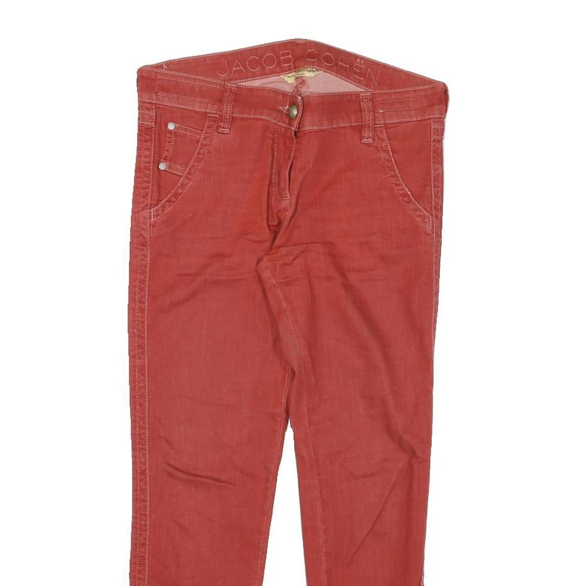 JACOB COHEN Womens Slim Slim Skinny Jeans Red Denim W30 L27 Stylish Casual