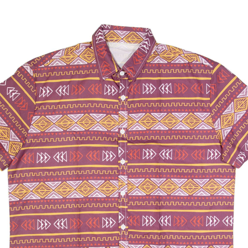 Mens Shirt Maroon Fair Isle 2XL