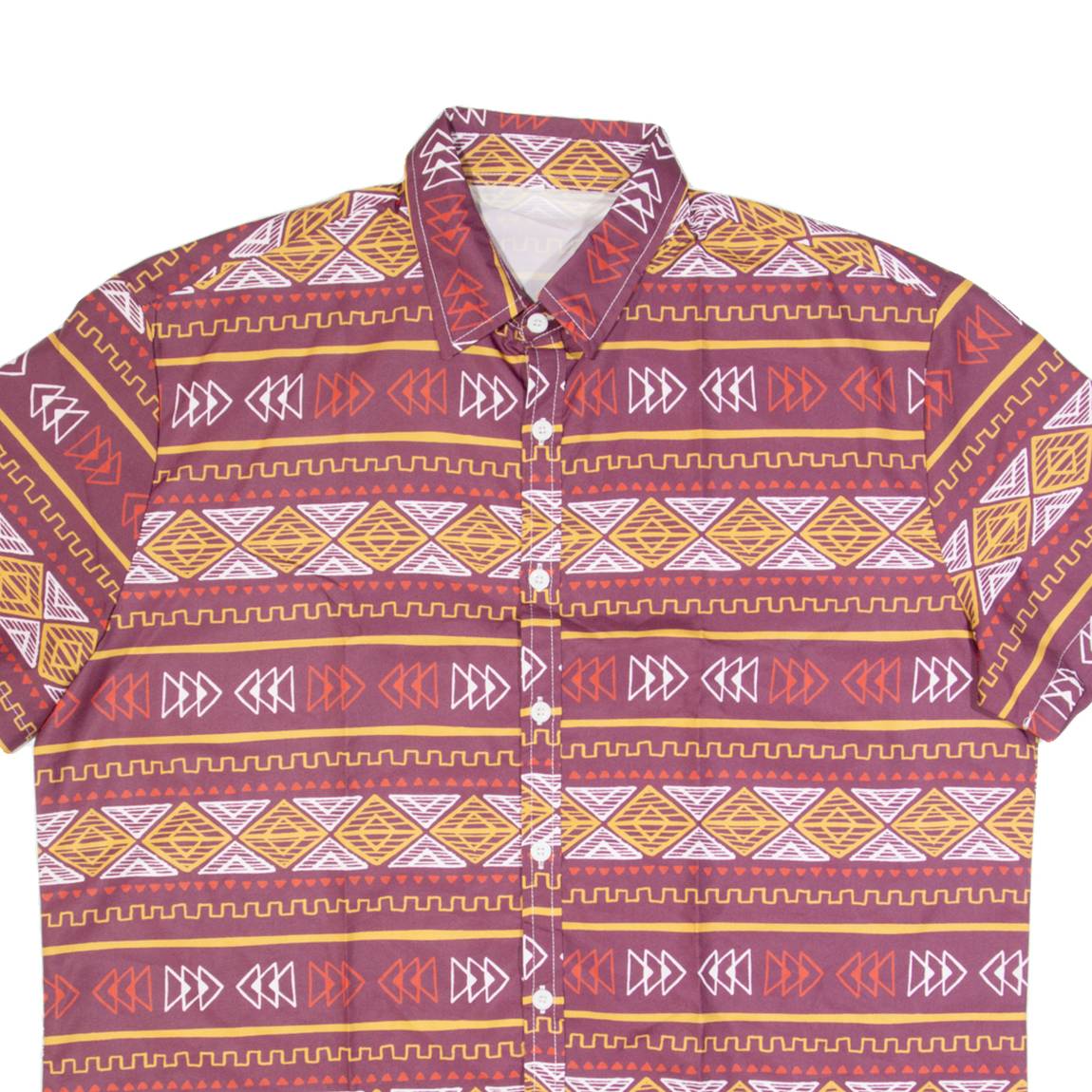 Mens Shirt Maroon Fair Isle 2XL