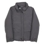 CALVIN KLEIN Womens Grey Zip Jacket M Polyester Blend Plain Lightweight Warm