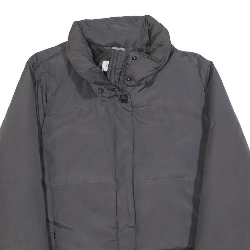 CALVIN KLEIN Womens Grey Zip Jacket M Polyester Blend Plain Lightweight Warm