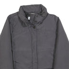 CALVIN KLEIN Womens Grey Zip Jacket M Polyester Blend Plain Lightweight Warm