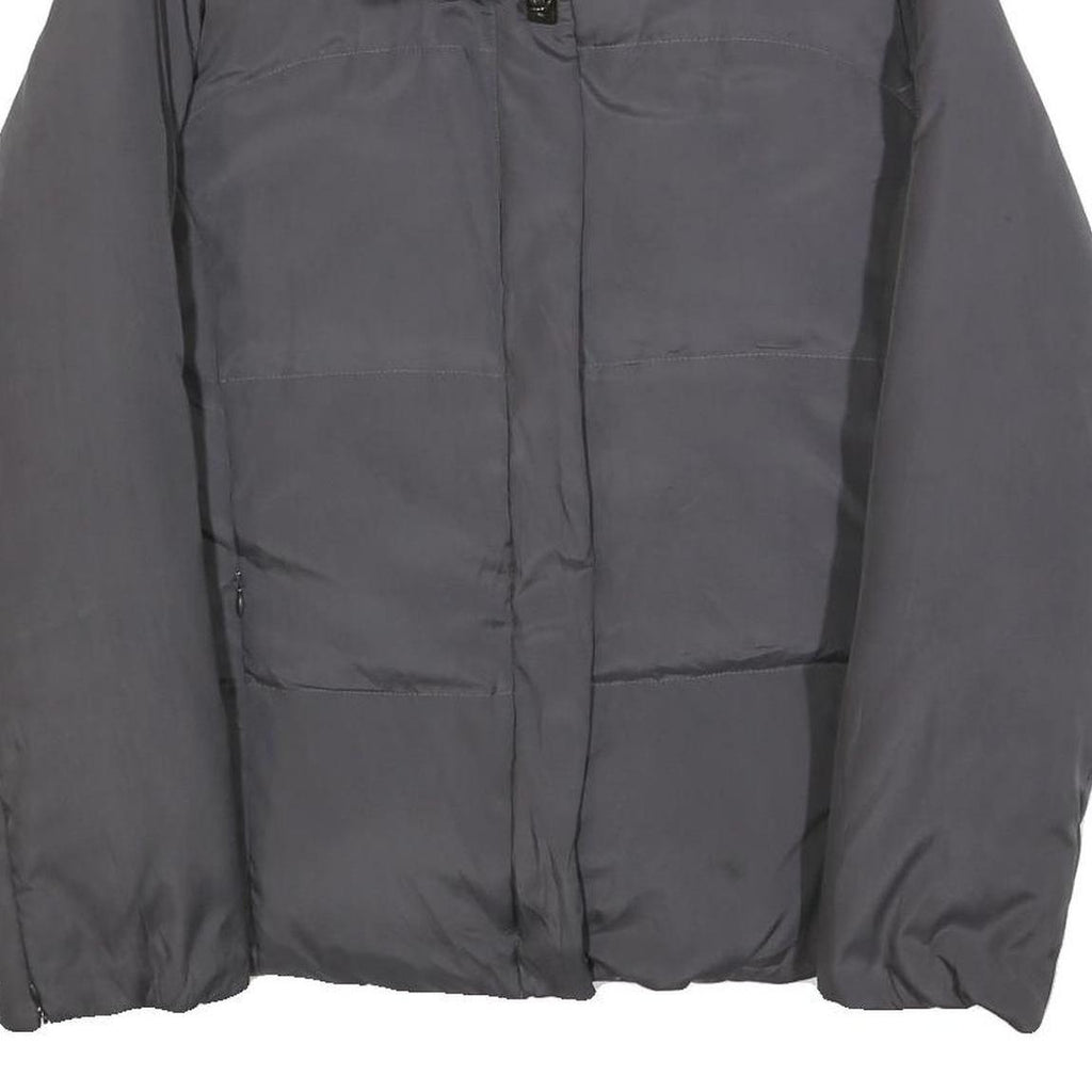 CALVIN KLEIN Womens Grey Zip Jacket M Polyester Blend Plain Lightweight Warm