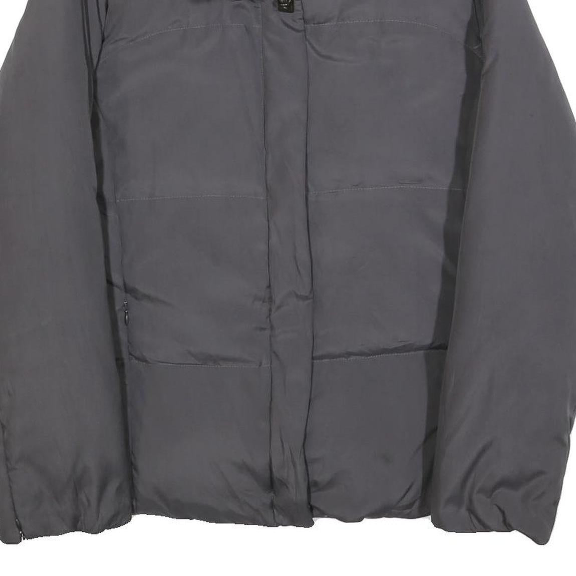 CALVIN KLEIN Womens Grey Zip Jacket M Polyester Blend Plain Lightweight Warm