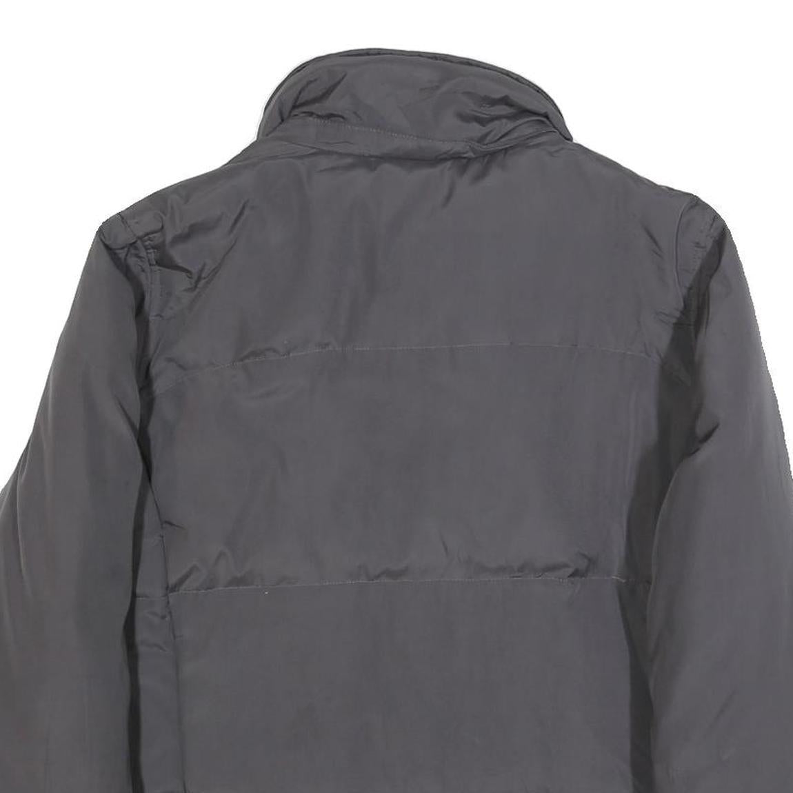 CALVIN KLEIN Womens Grey Zip Jacket M Polyester Blend Plain Lightweight Warm