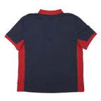 NAUTICA Mens Blue & Red Short Sleeve Plain 2XL Cotton Blend Polo Shirt