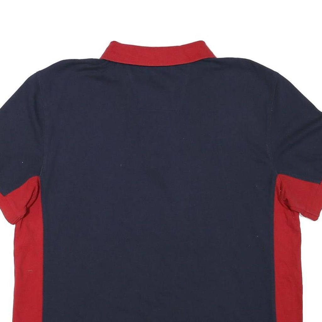 NAUTICA Mens Blue & Red Short Sleeve Plain 2XL Cotton Blend Polo Shirt