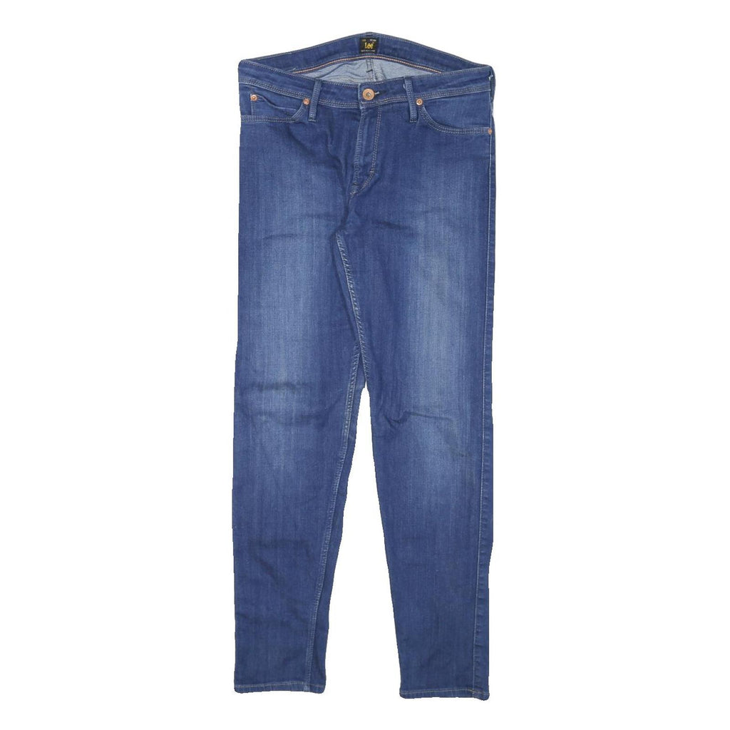 LEE Womens Slim Skinny Blue Denim Regular Wash Jeans W30 L28 Stylish Zip Closure