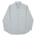 COLUMBIA Womens Shirt Blue Striped 3/4 Sleeve M
