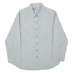 COLUMBIA Womens Shirt Blue Striped 3/4 Sleeve M